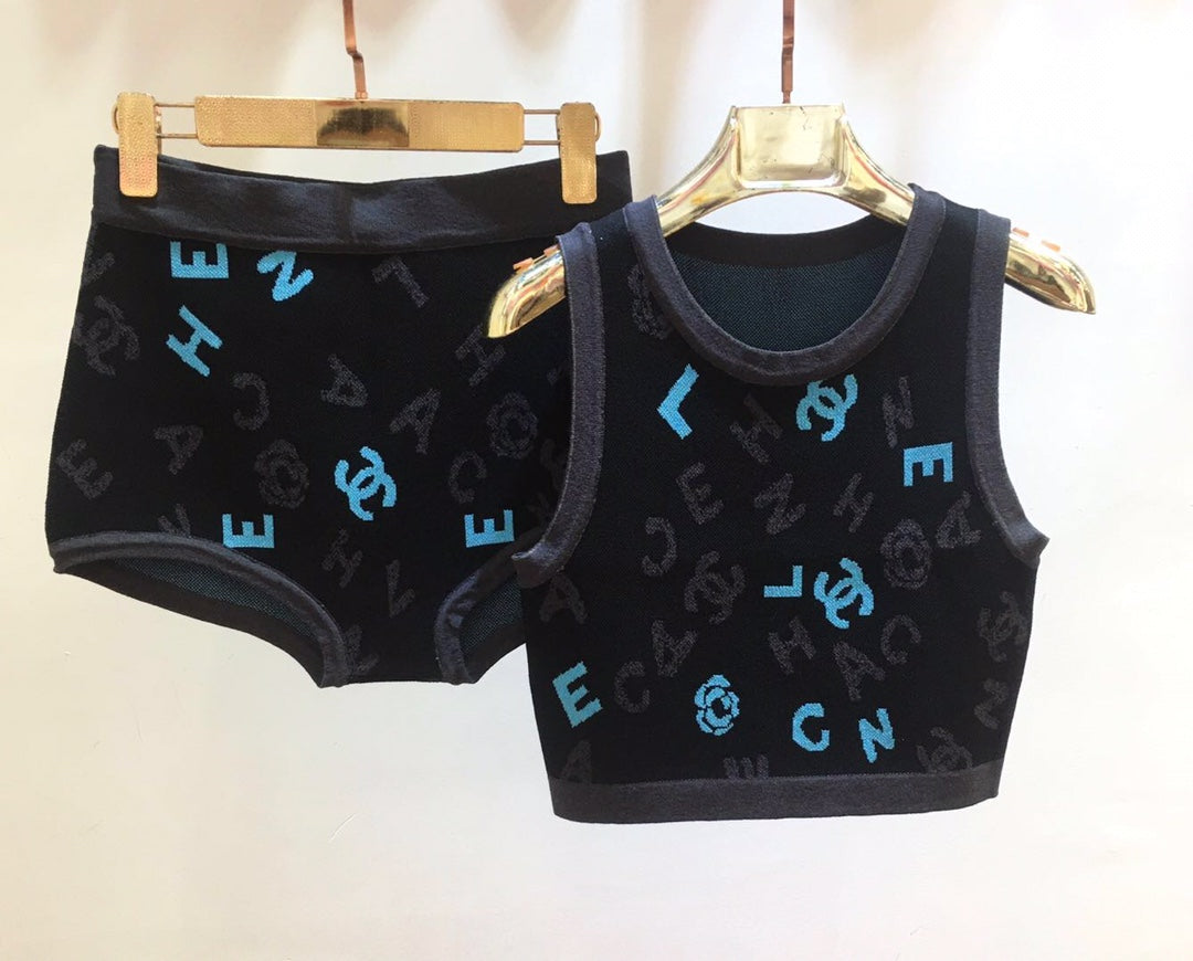Chanel Inspired Short Sleeved Zip Up Top Shorts Set – Minx Monella